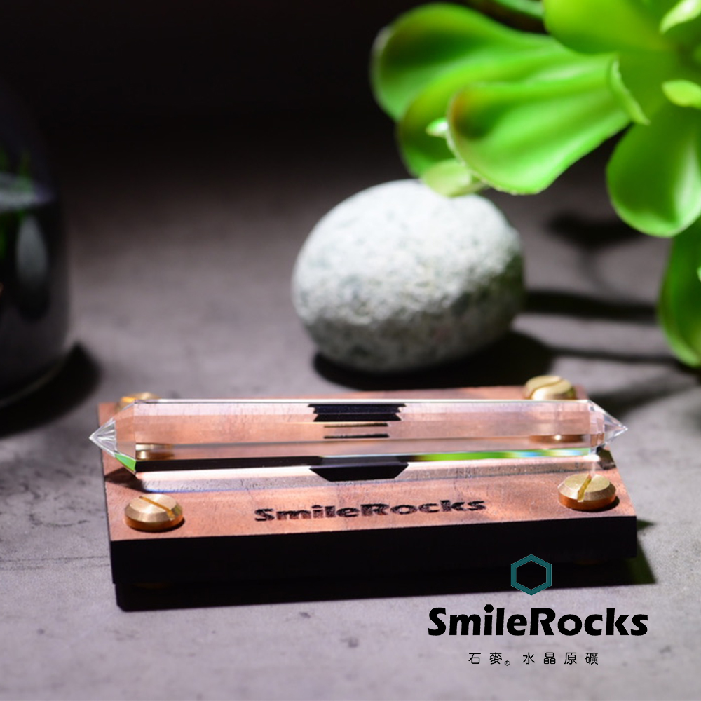 SmileRocks 石麥 手工刻面雙尖白水晶柱No.623941114