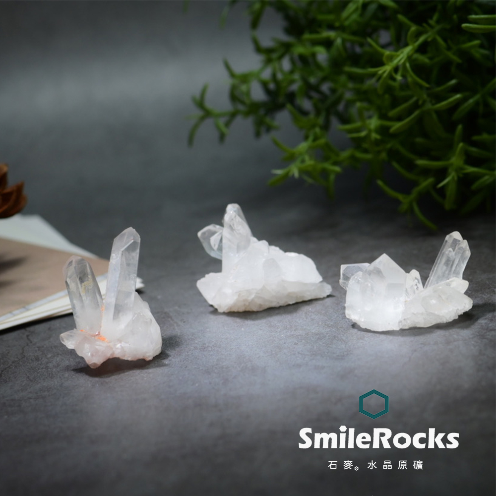 SmileRocks 石麥 白水晶簇原礦 SmilePAD 6X6cm 1000首選 No.62545260518