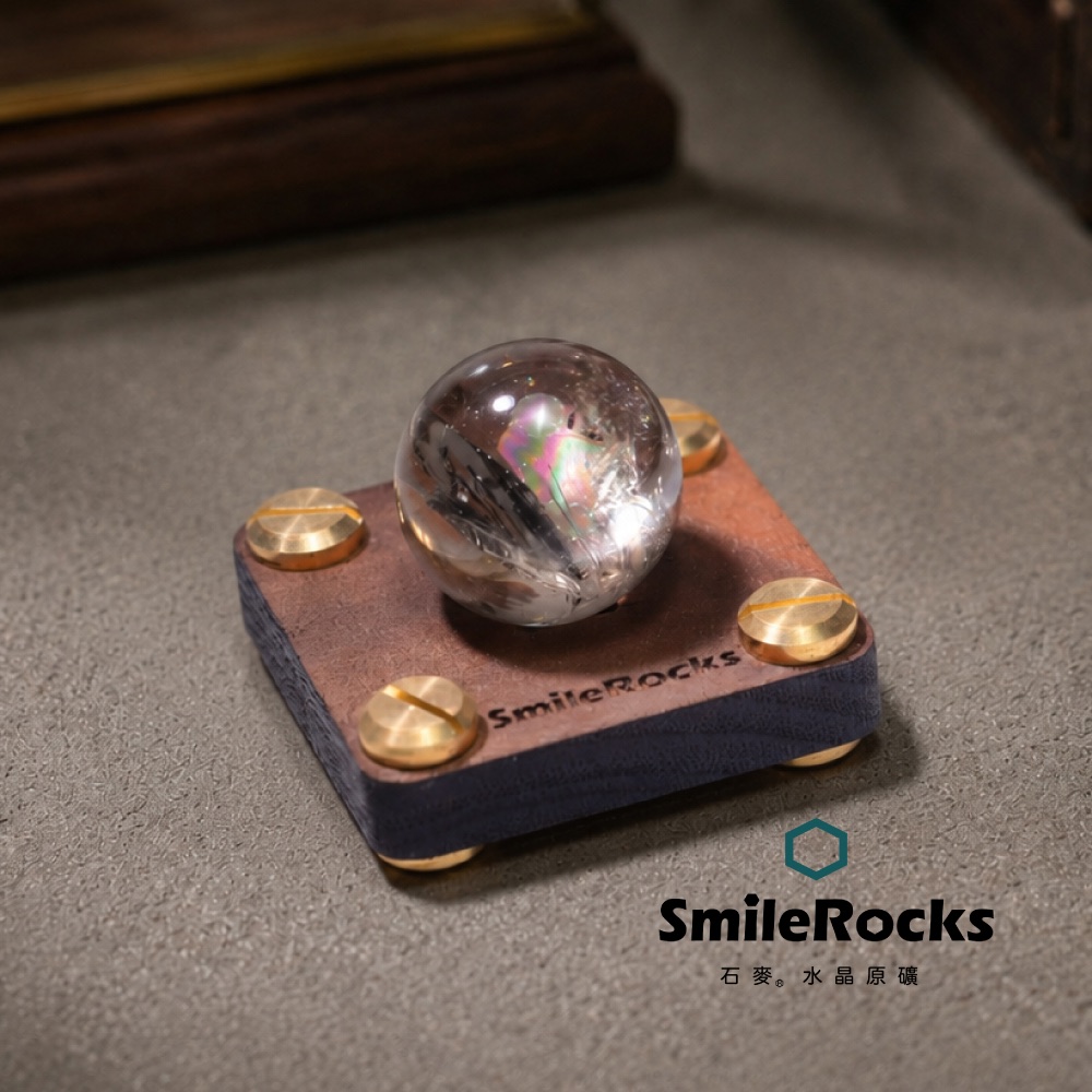 SmileRocks 石麥 茶水晶球 直徑2.4cm SmilePAD4.5X4.5cm 1000首選 No.62603260658