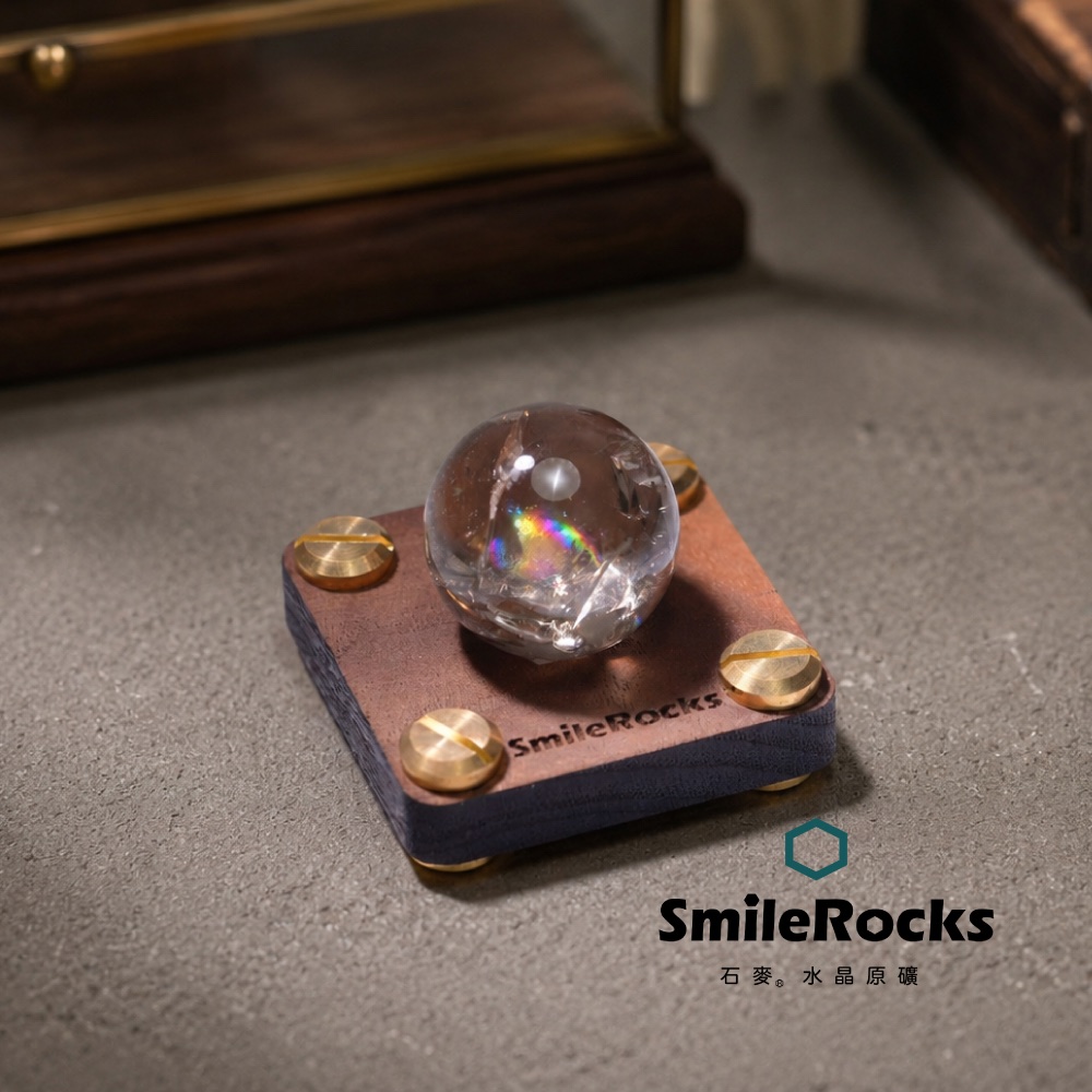 SmileRocks 石麥 茶水晶球 直徑2.5cm SmilePAD4.5X4.5cm 1000首選 No.62603260661