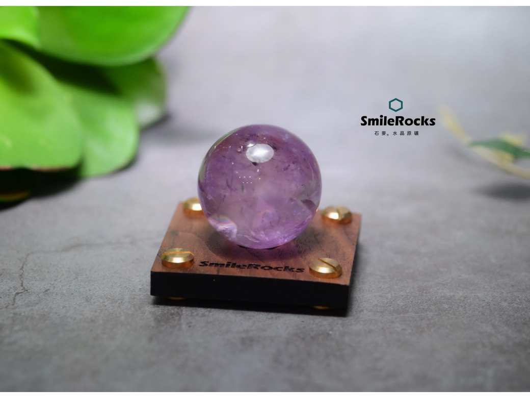 SmileRocks 石麥紫水晶球直徑3.9cm SmilePAD 6X6cm 2000優購No