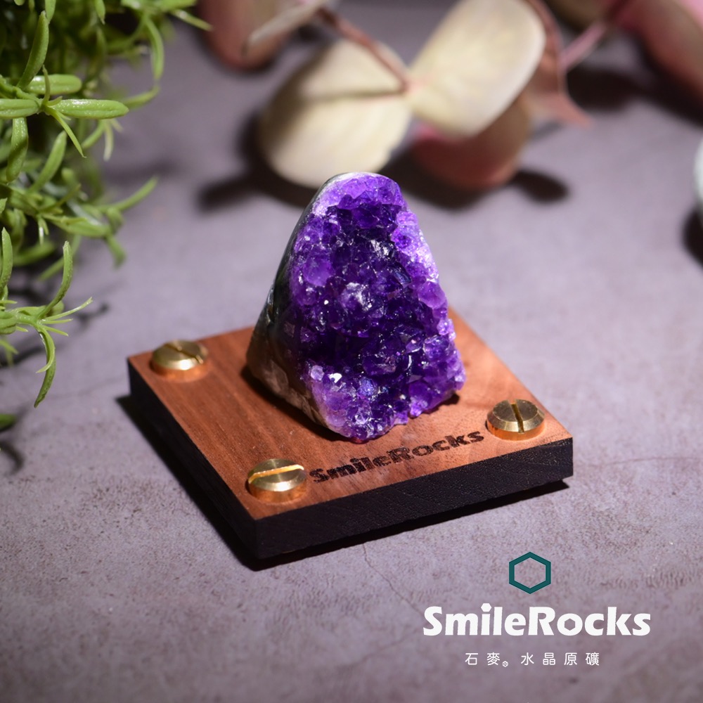 紫水晶 SmileRocks 石麥紫水晶花原礦SmilePAD 6X6cm 1000首選No.62572260246