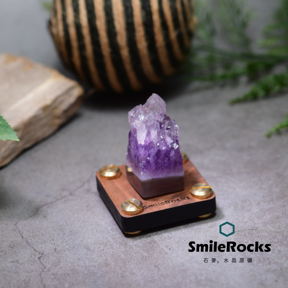 SmileRocks 石麥 紫水晶帶瑪瑙方柱 SmilePAD4.5X4.5cm 1000首選 No.62619260923