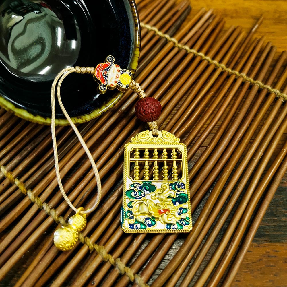 財神小舖 【DSFL-2503】金運財神-福祿金算盤吊飾(已開光/催財運/招財/開運/轉運)