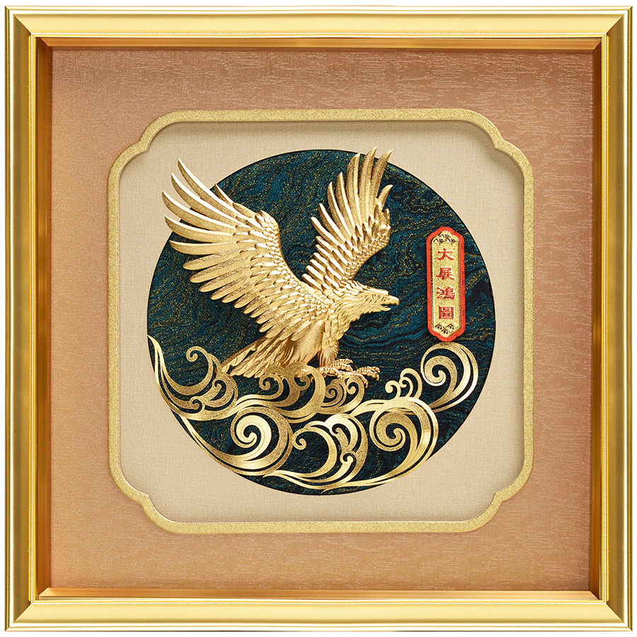 開運陶源金箔畫純金豐年系列【大展鴻圖老鷹】30x30cm - PChome 24h購物