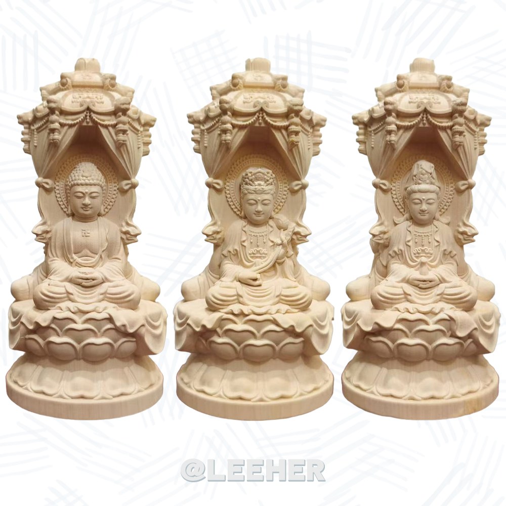 LEEHER 擺件 觀音寶塔 黃楊木 裝飾品 佛像擺件 木雕 收藏品 雕刻 258