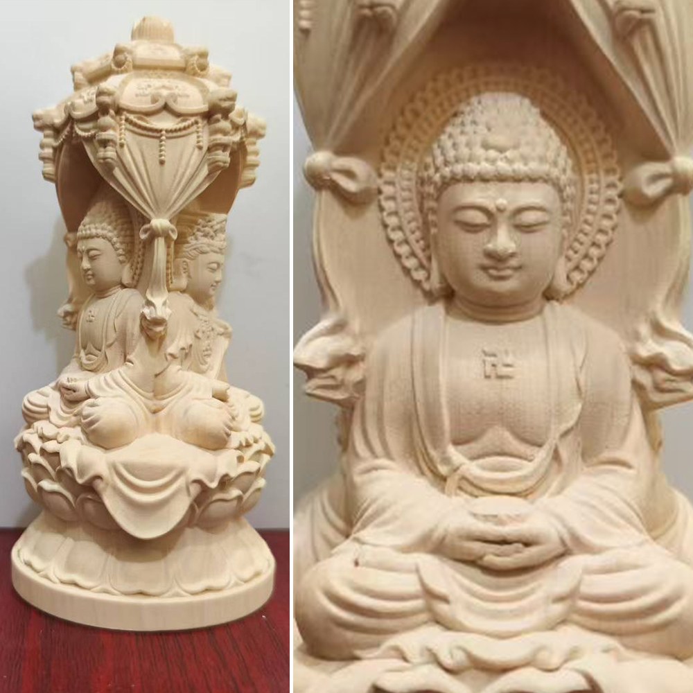 LEESA 凱莉流行商品館 佛像擺件 雕刻 木雕 觀音寶塔 黃楊木 裝飾品 擺件 收藏品 258