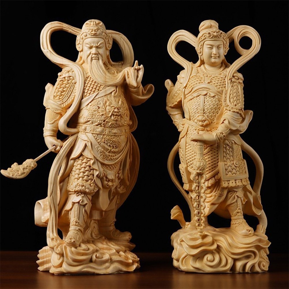 KT DADA 采宸流行精品館 木雕 韋陀佛像 雕刻 佛像擺件 供奉佛堂擺設 崖柏木 關公珈藍 249