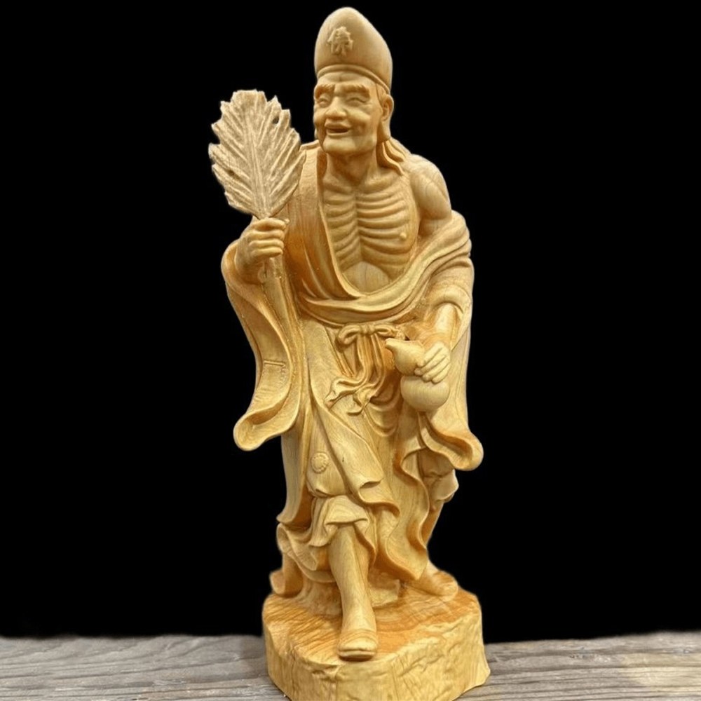 KT DADA 采宸流行精品館 黃楊木 濟公佛像 濟公活佛 木雕 雕刻 崖柏 佛堂供奉 護佑平安 251