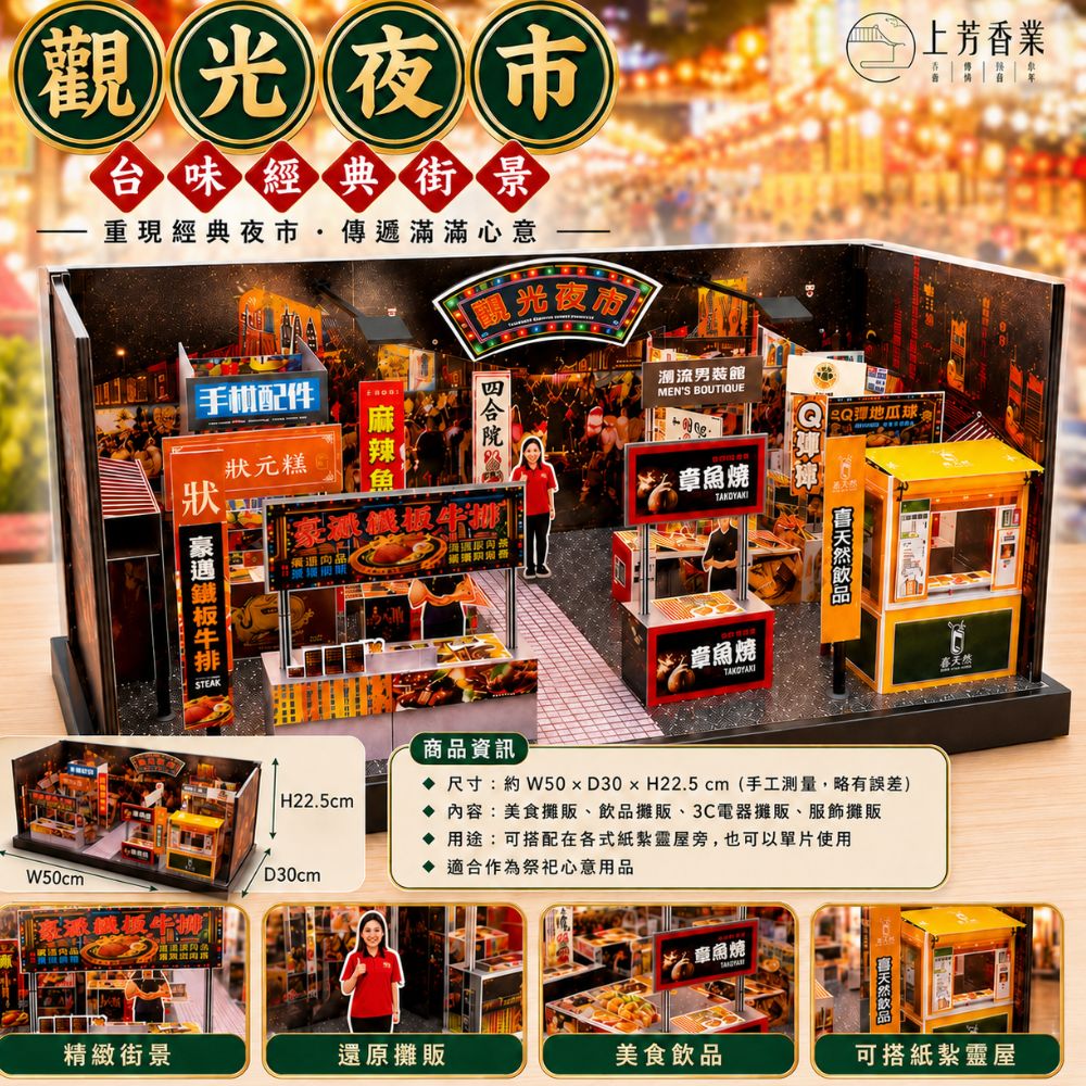 上芳香業 紙紮夜市 紙紮地瓜球 紙紮飲料 紙紮章魚燒 紙紮牛排 紙紮衣服 紙紮店面 地契 靈厝 紙紮屋