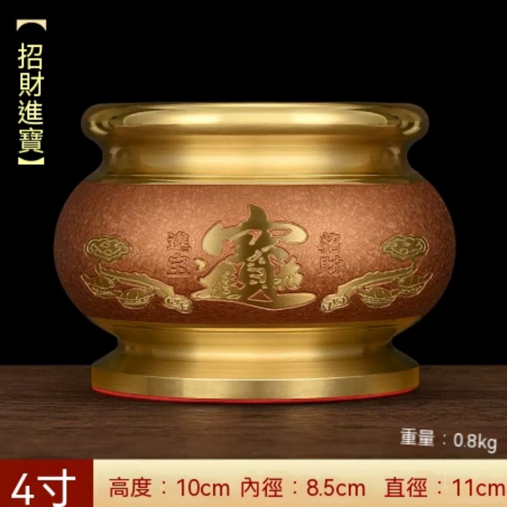 大號黃銅龍鳳呈祥盤香爐仿古茶道薰香爐家用檀香沉香專用內附銅香插yq