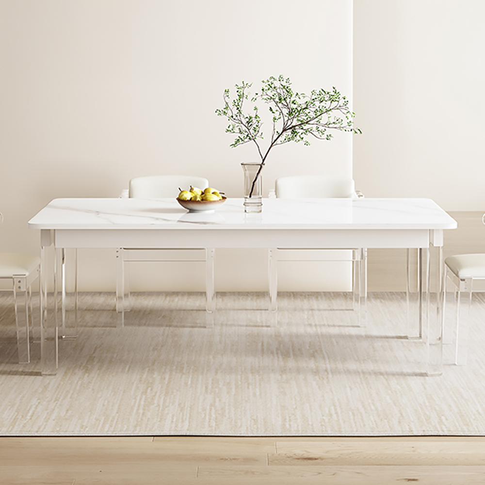 HappyLife 懸浮餐桌/質感壓克力桌腿/120CM (Y11934)