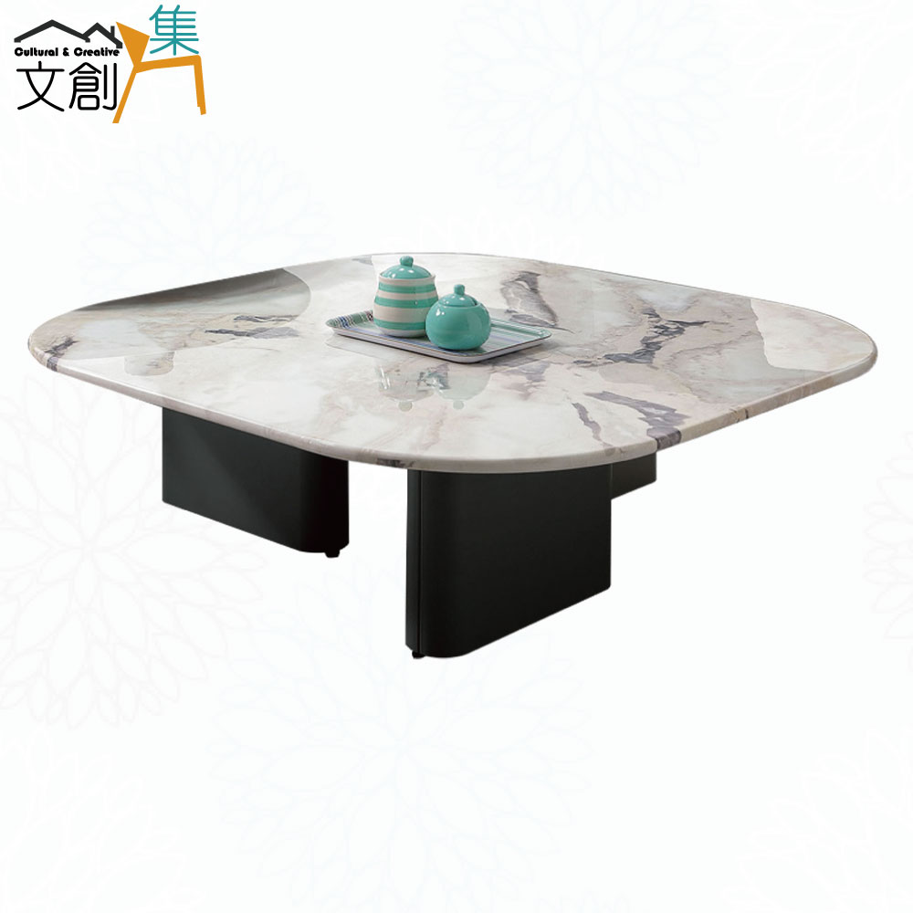 文創集 瑞迪3.3尺雲紋石面大茶几/方几