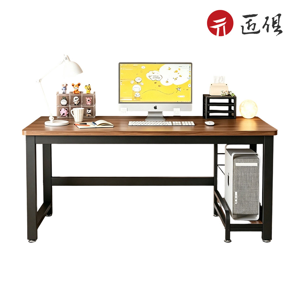 【匠俱】實木生態板台式電腦桌 80*60*75CM 主機架電腦桌一體 小戶型辦公桌 書桌 單人桌 工作桌