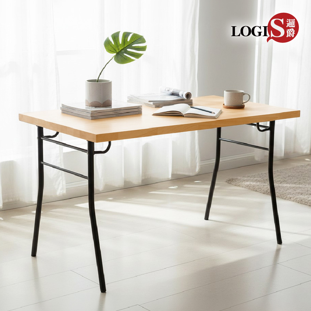 LOGIS 邏爵 120x60cm H鋼實木桌 辦公桌 電腦桌 工作桌【SWD-65】