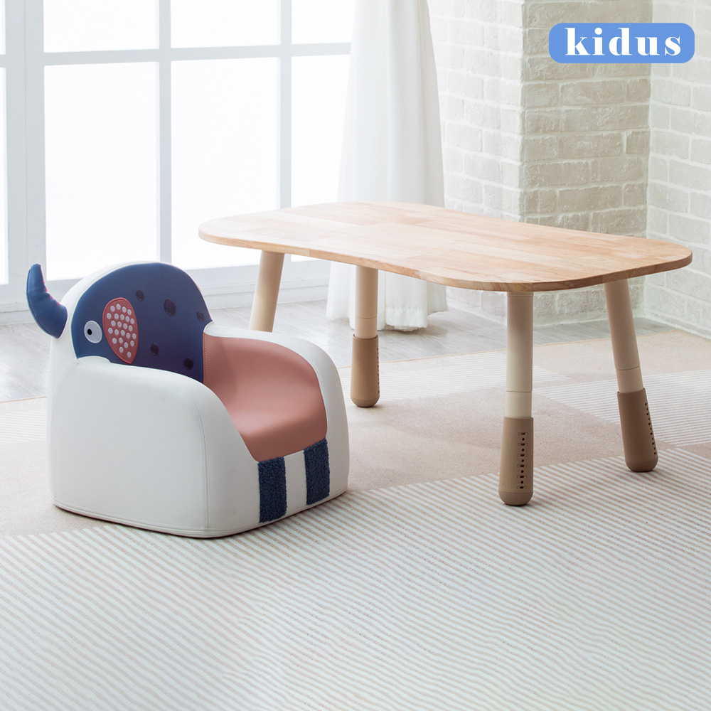 KIDUS 實木100公分兒童遊戲桌椅組花生桌一桌一椅HS3100+SF005(兒童桌椅 學習桌椅 繪畫桌椅)