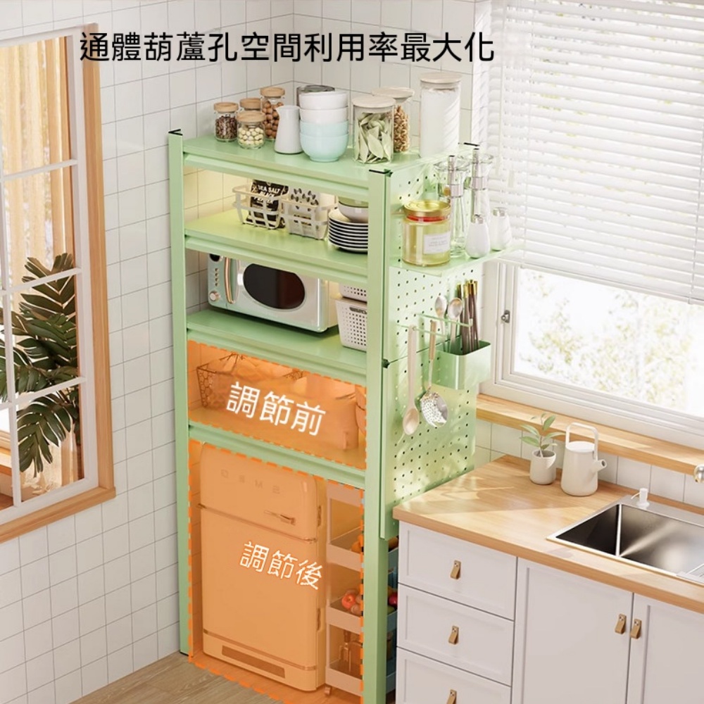 【銘利萊】烤箱置物架 廚房貨架 落地收納架 微波爐架 廚櫃整理架 置物架 鍋具收納架 長80寬40高160cm