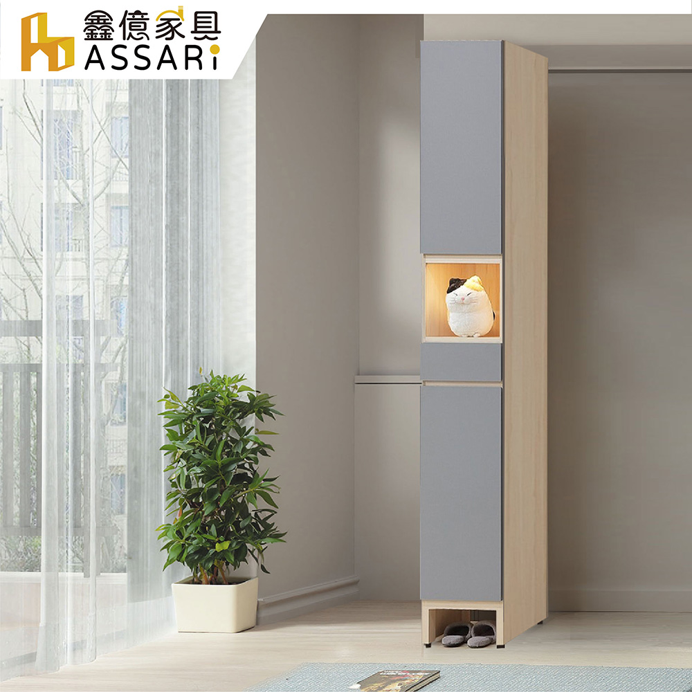 ASSARI 水芳1.3尺LED燈高鞋櫃(寬40x深40x高238cm)