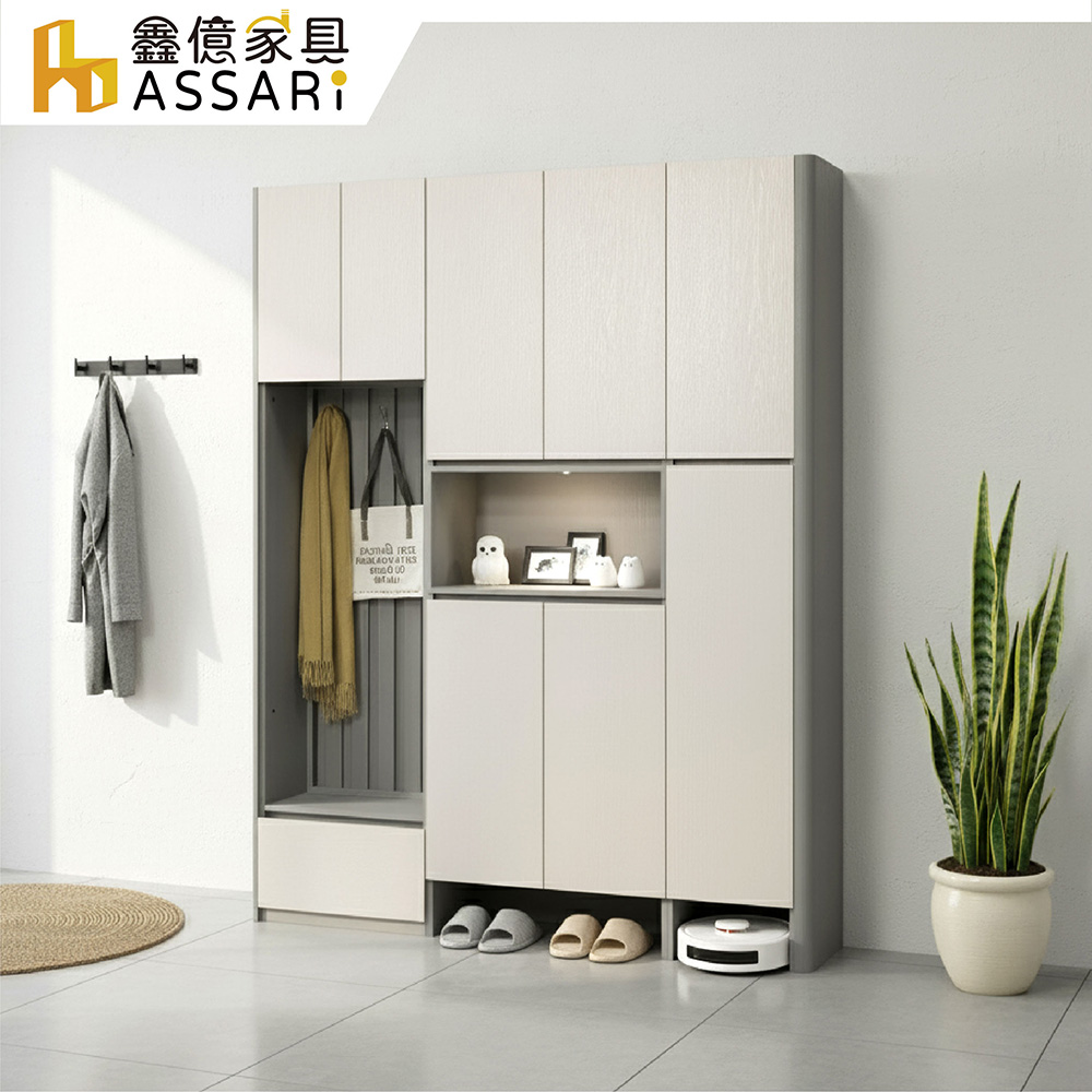 ASSARI 妮娜6.3尺玄關鞋櫃全組(寬188x深40x高239cm)