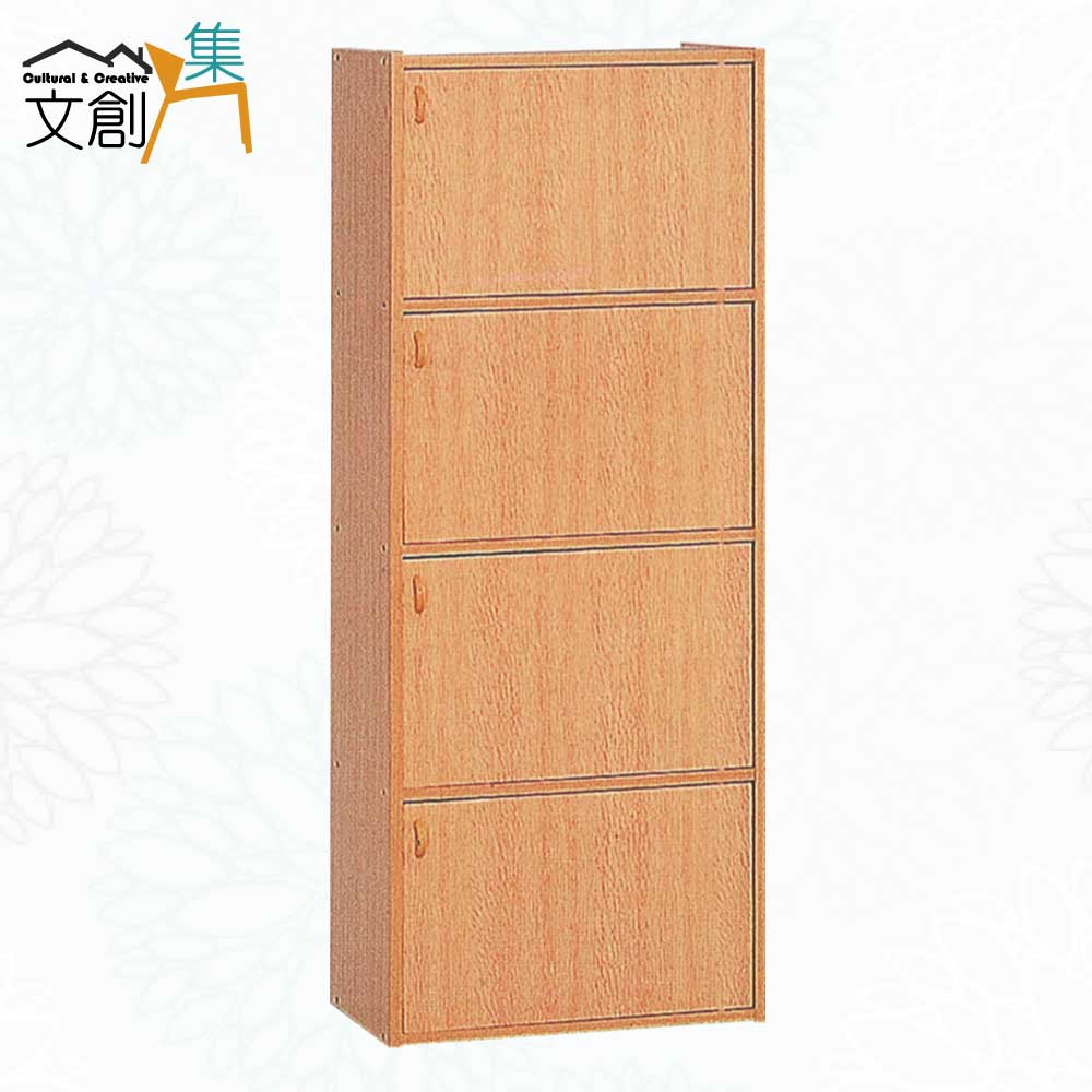 文創集 楚門特原橡1.4尺四門書櫃/收納櫃