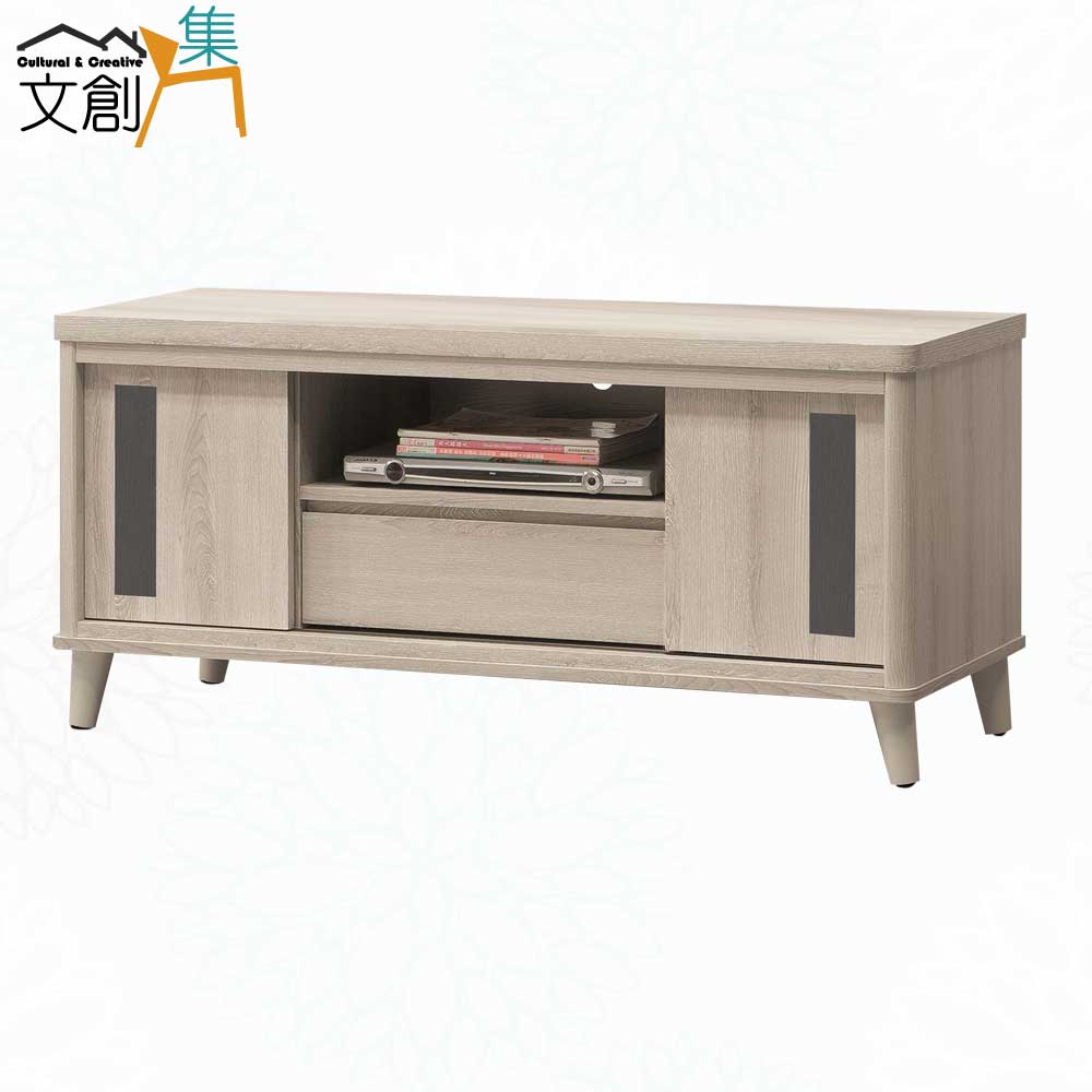 文創集 【文創集】韋拉可4尺推門單抽電視櫃