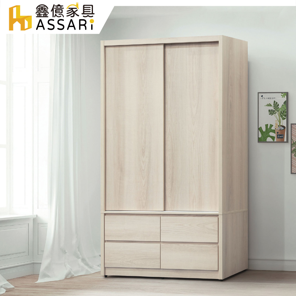 ASSARI -卡洛琳4尺推門衣櫃(寬120x深60x高209cm)