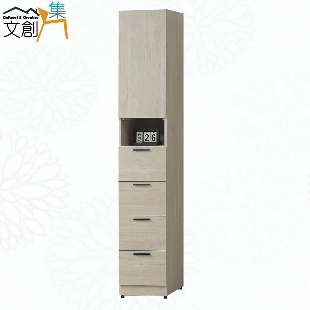 文創集 夏斯1.2尺單門四抽書櫃/收納櫃