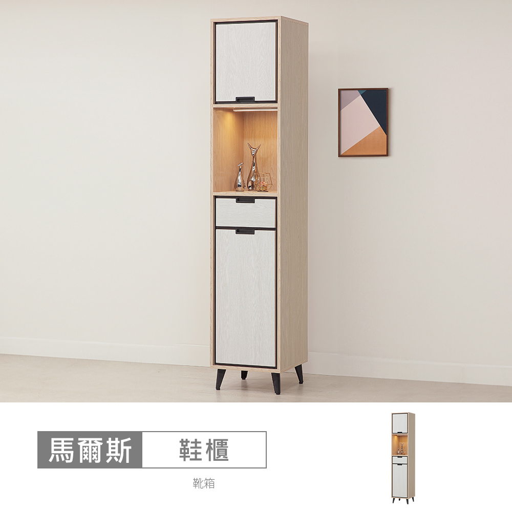 STYLEHOUSE 時尚屋 [RV9]馬爾斯1.3尺LED燈鞋櫃RV9-K901