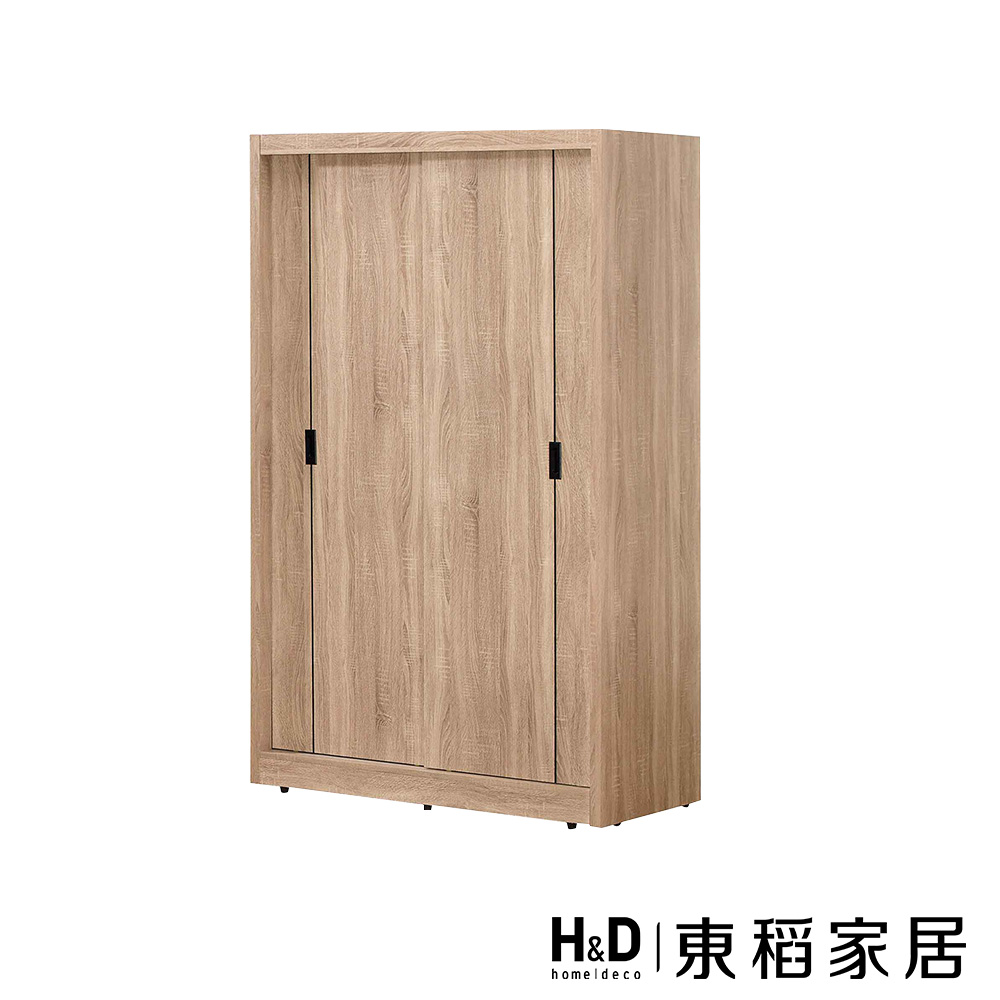 H&D 東稻家居 推門衣櫃4尺梧桐(TJS1-06081)