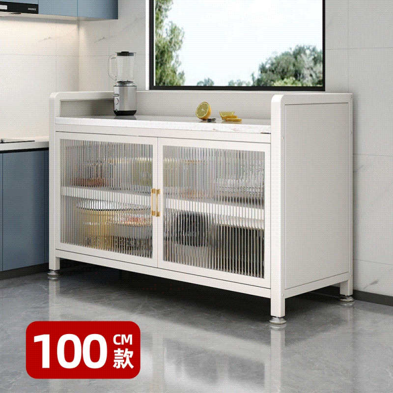 優品星球 岩板對開門餐廚櫃 100公分 護欄 PC 款(餐櫃 電器櫃 餐邊櫃 中島櫃 廚房櫃 置物櫃 收納櫃)