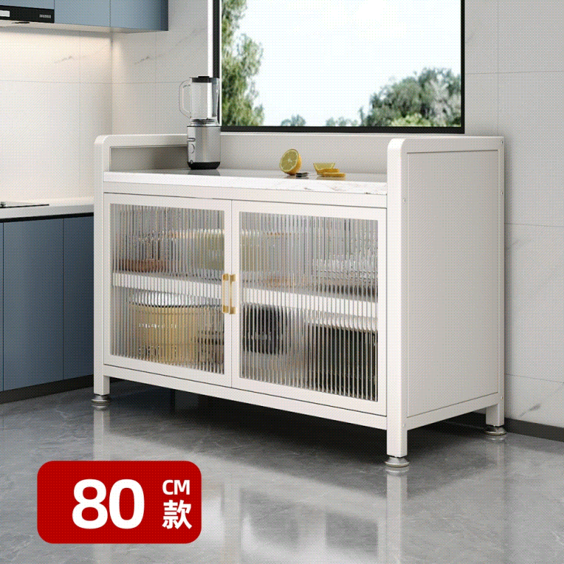 優品星球 岩板對開門餐廚櫃 80公分 護欄 PC 款(餐櫃 電器櫃 餐邊櫃 中島櫃 廚房櫃 置物櫃 收納櫃)