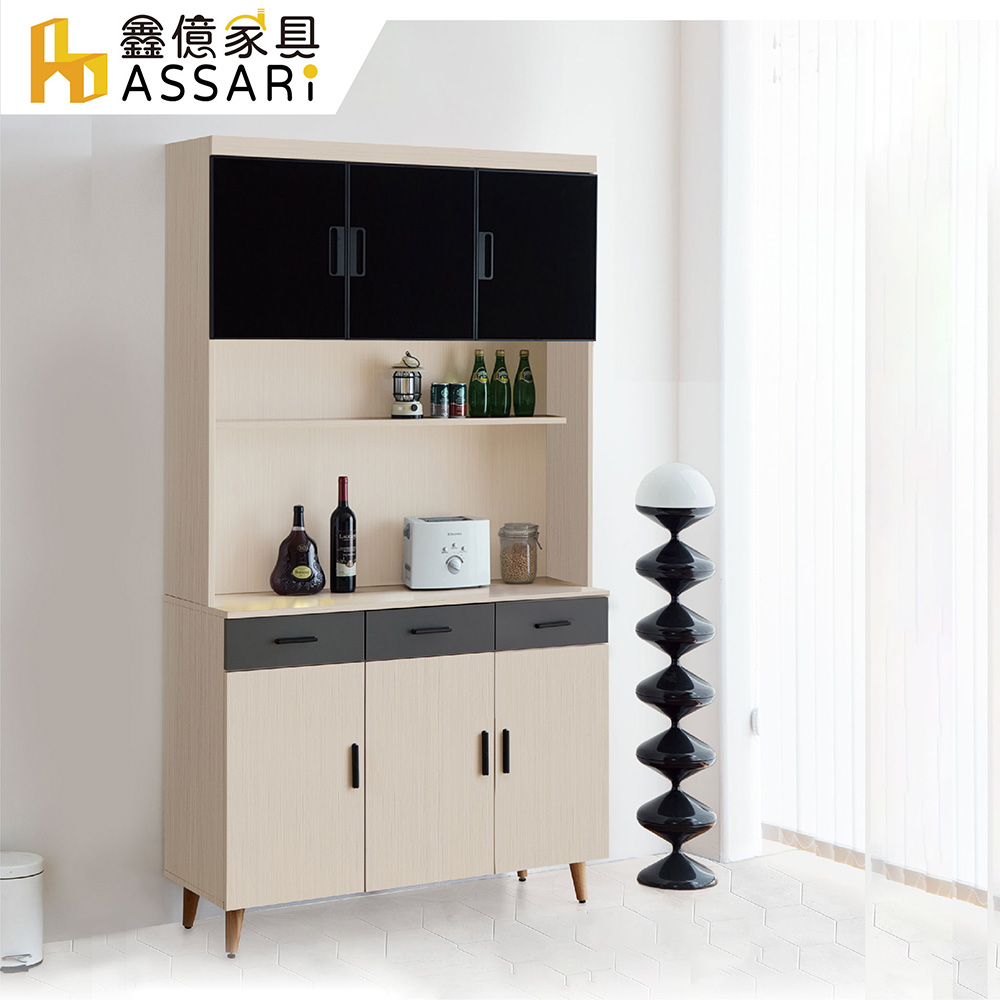 ASSARI 防火防潮全鋁4尺餐櫃全組(寬120x深43x高195cm)