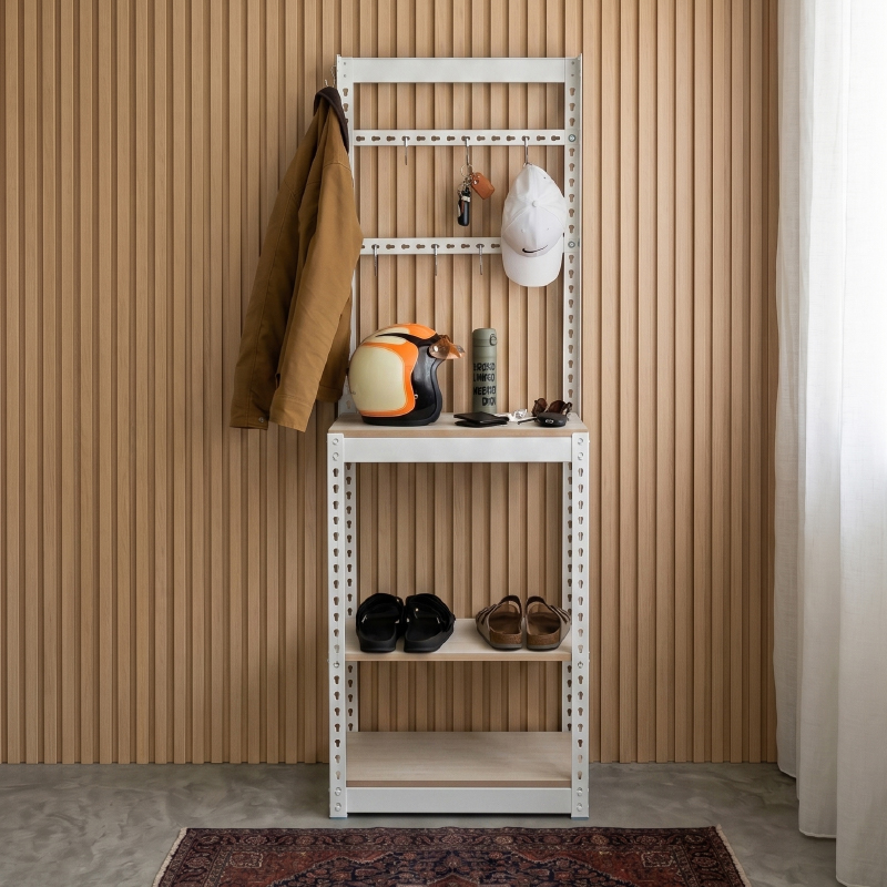 空間特工 玄關櫃|衣帽鞋架|多功能掛衣架|玄關收納|鞋架|簡易掛架|落地架|衣帽架|門口儲物層架|多層架
