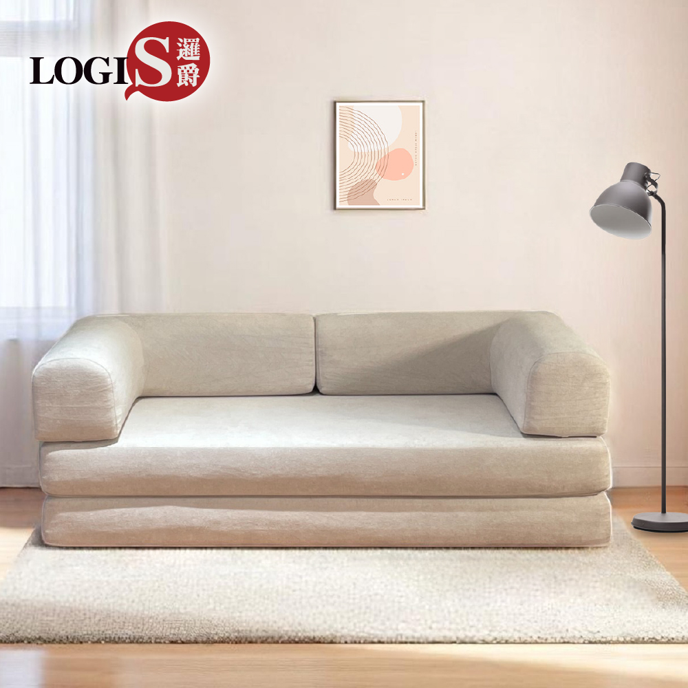 LOGIS 邏爵 文青系×北歐自然感沙發/床兩模式 雙人三人可拆洗款【H-007】
