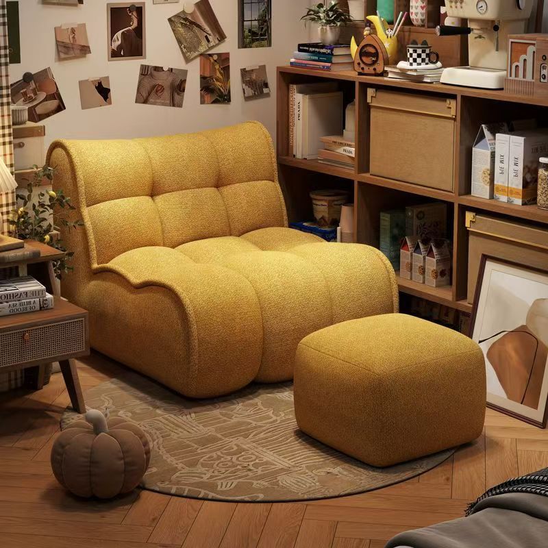 OSLE 歐適樂 懶人沙發單人網紅奶油榻榻米復古布藝沙發客廳臥室簡約陽臺休閑椅