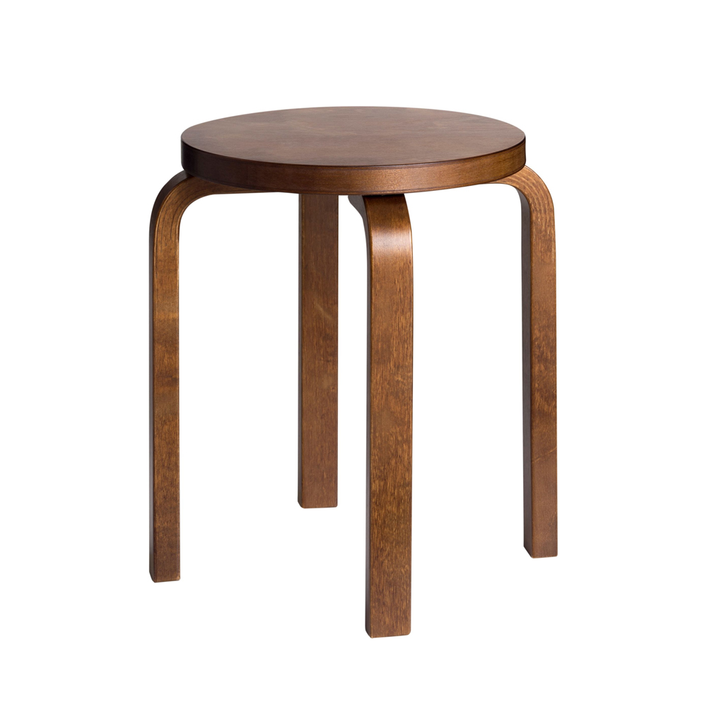 Artek Stool E60 四腳圓凳（胡桃木色）