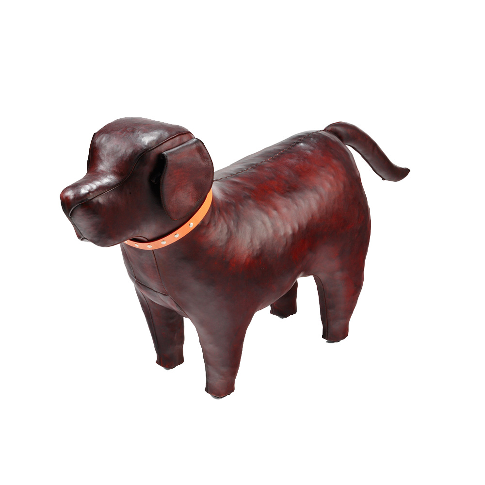 北歐櫥窗 Omersa Labrador 拉布拉多犬 手工皮革凳(中)