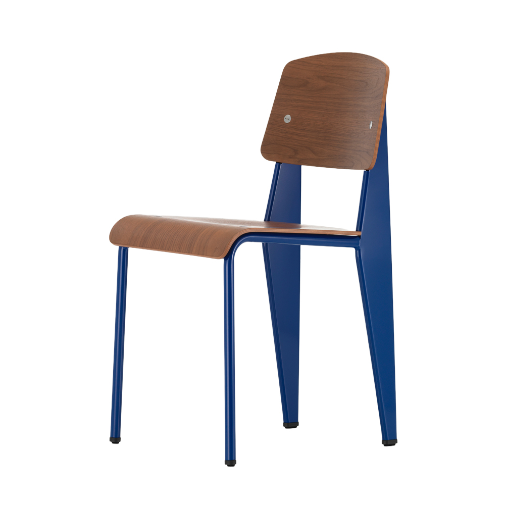 北歐櫥窗 Vitra Standard 標準單椅(胡桃木座面、鈷藍椅腳)