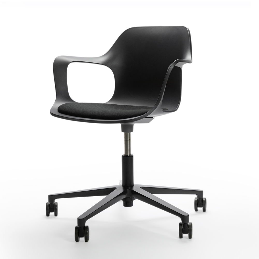 北歐櫥窗 Vitra HAL RE Armchair Studio 扶手工作好椅(黑、深灰坐墊)