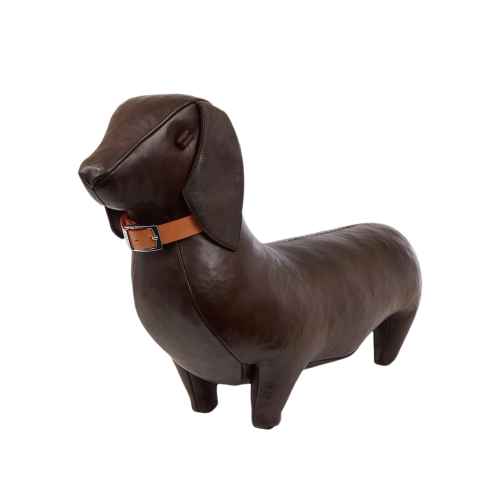北歐櫥窗 Omersa Dachshund 臘腸犬 手工皮革凳(標準)