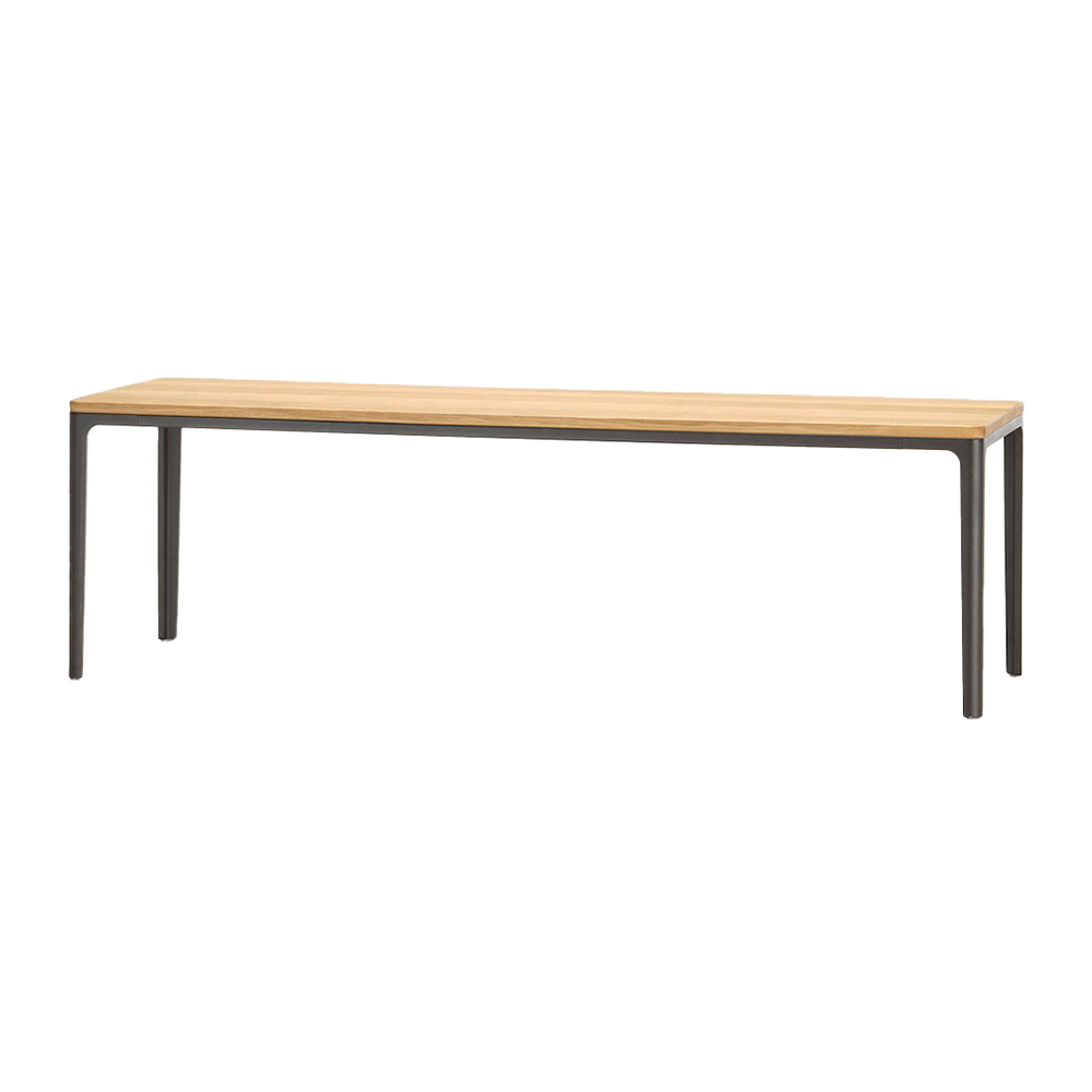 北歐櫥窗 Vitra Plate Table 邊桌(淺橡木桌面、深黑桌腳、41 x 113 公分)