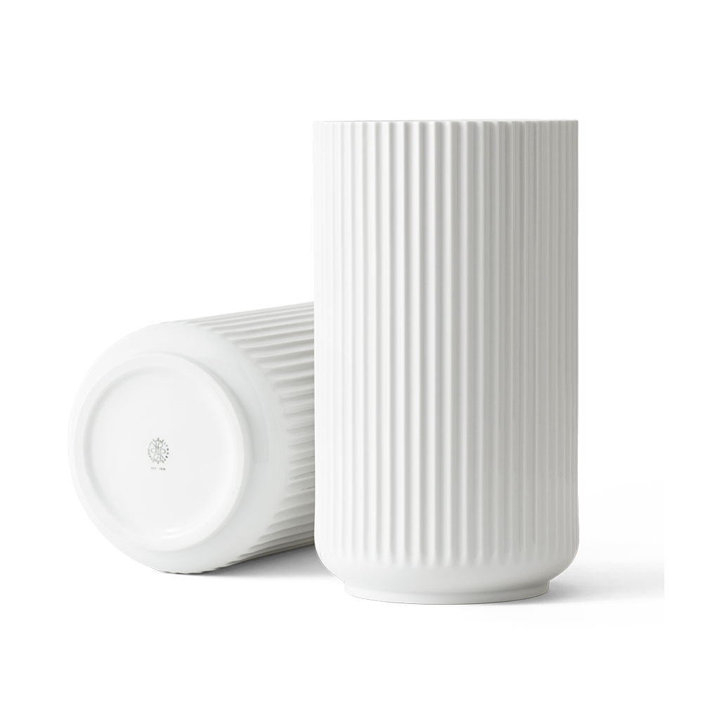 北歐櫥窗 Lyngby Porceln 靈比 手工瓷花瓶（H 31cm、白）