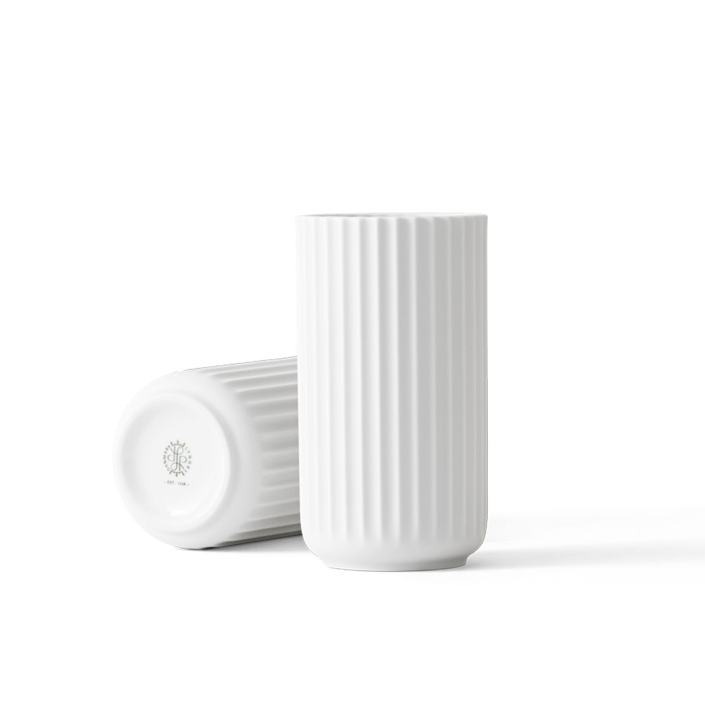 北歐櫥窗 Lyngby Porcelæn 靈比 手工瓷花瓶(H 15.5cm、白)