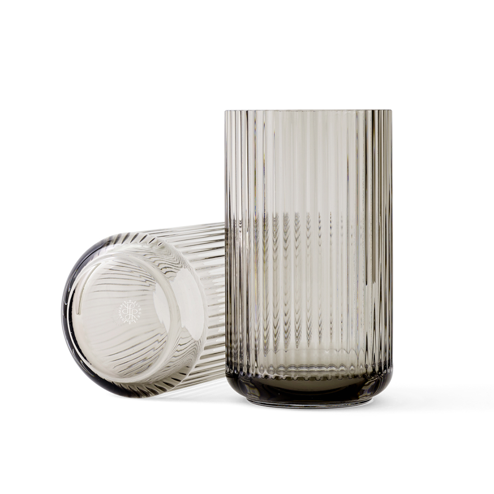 北歐櫥窗 Lyngby Porcelæn 靈比 玻璃花瓶（H 20cm、透灰）