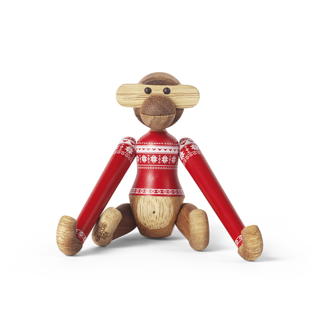 北歐櫥窗 Kay Bojesen Monkey Small 聖誕毛衣木頭小猴