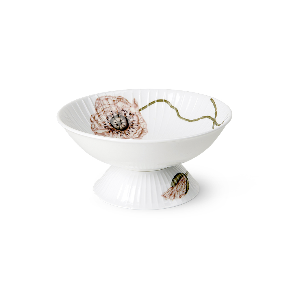 北歐櫥窗 Kähler Hammershøi Poppy 罌粟高腳瓷碗(Ø 16cm)