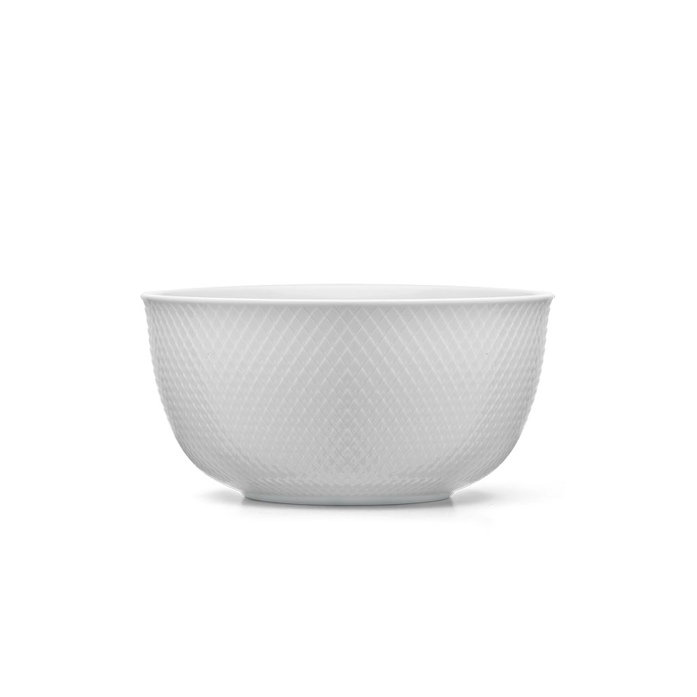 北歐櫥窗 Lyngby Porcelæn Rhombe 菱紋 服務碗(Ø 17.5cm、白)