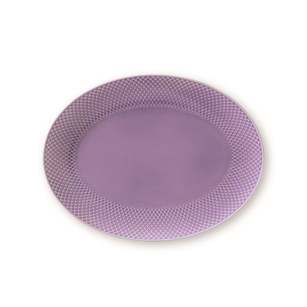 北歐櫥窗 Lyngby Porcelæn Rhombe 菱紋 服務盤（35cm、丁香紫）