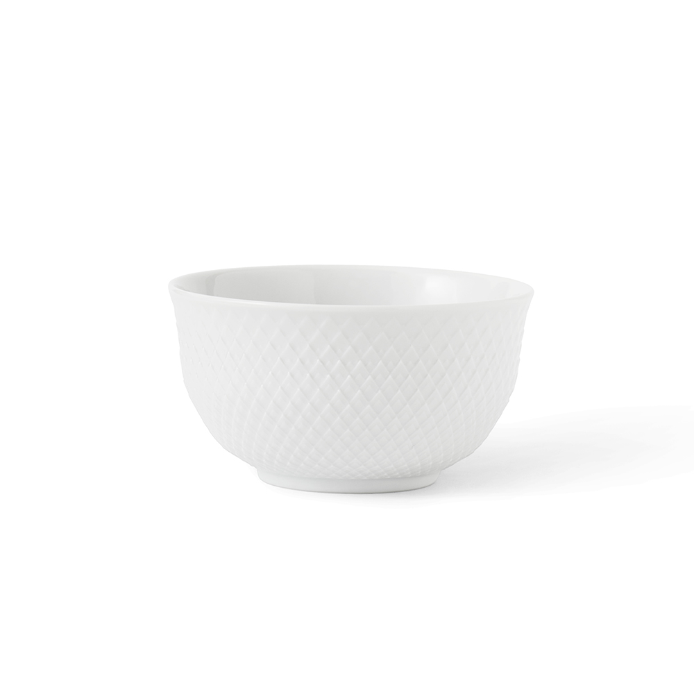 北歐櫥窗 Lyngby Porcelæn Rhombe 菱紋 缽碗(Ø 13cm、白)