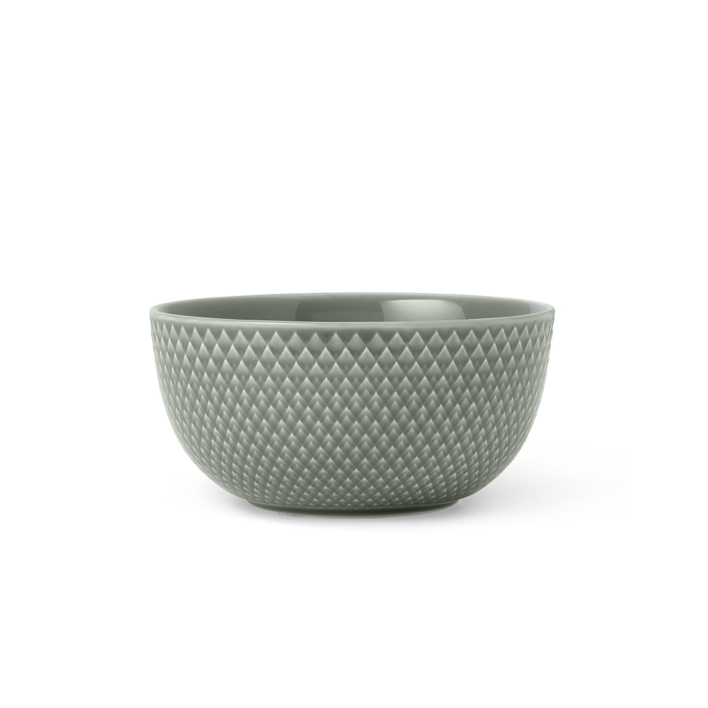 北歐櫥窗 Lyngby Porcelæn Rhombe Earth 菱紋 缽碗(Ø 13cm、苔綠)